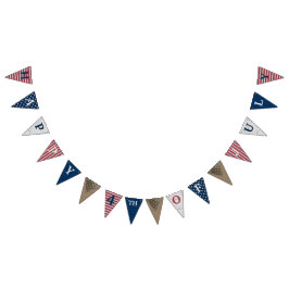 Bandeirinha Feliz Banner de Bunting de 4 de julho