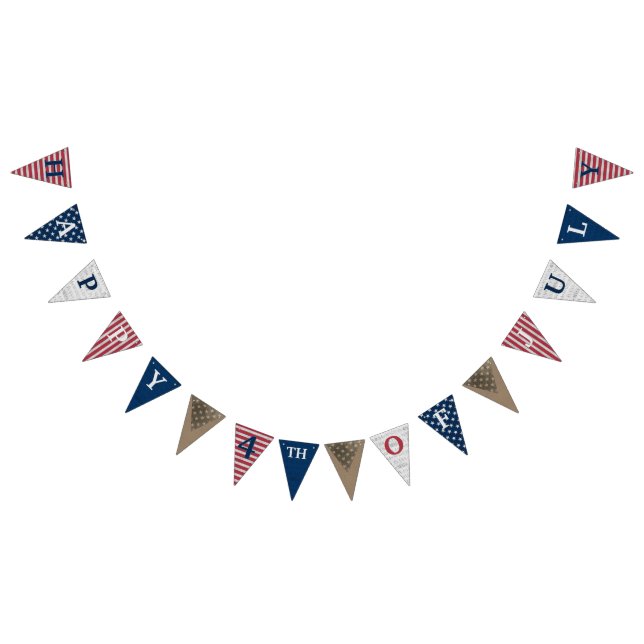Bandeirinha Feliz Banner de Bunting de 4 de julho (Todos)