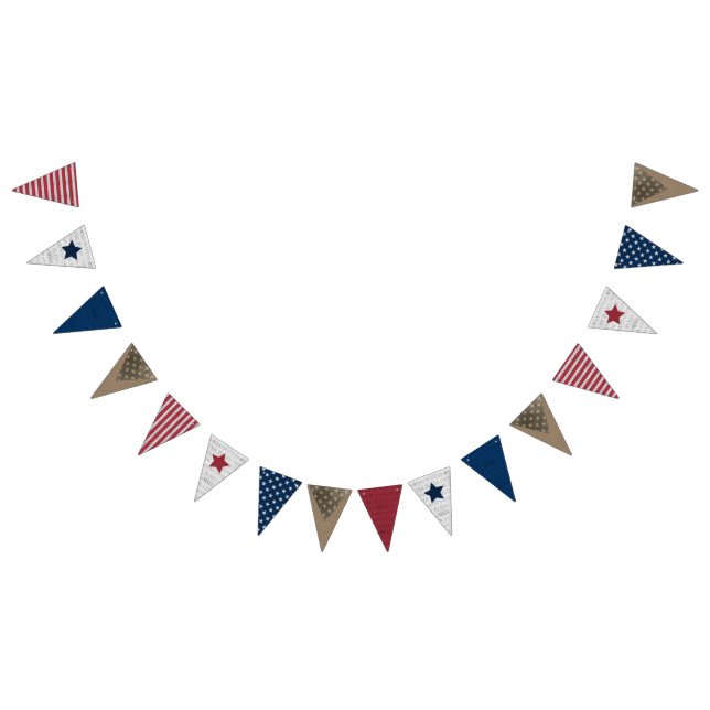 Bandeirinha Feliz Banner de Bunting de 4 de julho (Todos)