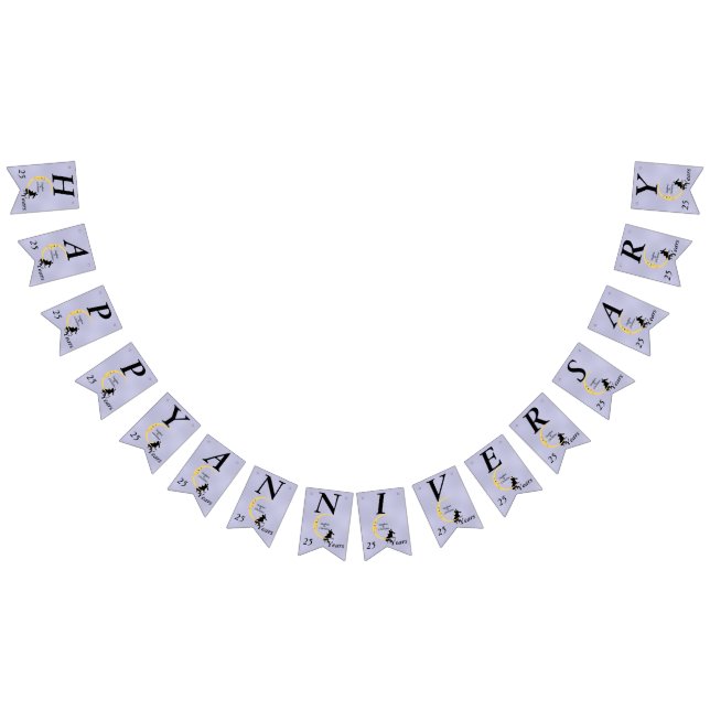 Bandeirinha Feliz Casal de aniversário das estrelas de lua cre (Todos)