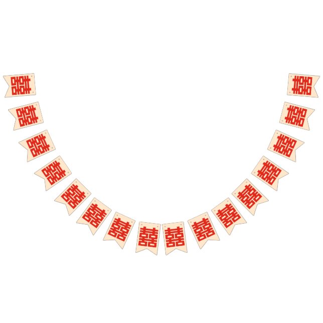 Bandeirinha Feliz Casamento Vermelho Dupla Felicidade (Todos)