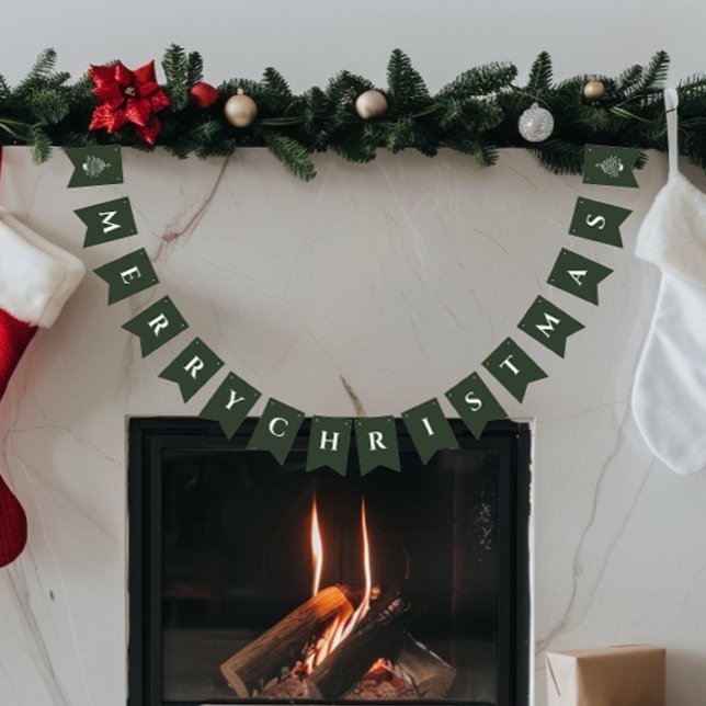 Bandeirinha Feliz Decor de Natal Moderno Simples (Criador carregado)