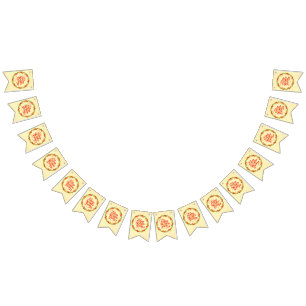 Bandeirinha Feliz Dia de Ação de Graças Dourada Vermelha