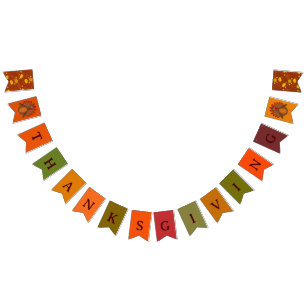 Bandeirinha FELIZ DIA DE AÇÃO DE GRAÇAS flâmula banner