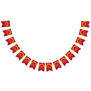 Bandeirinha Feliz Dia de Ação de Graças Yellows Red Add Name &