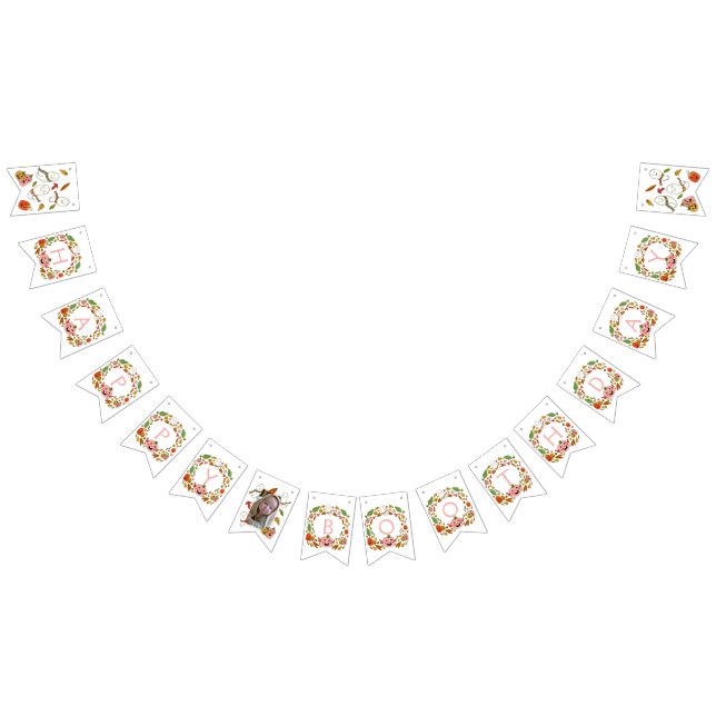 Bandeirinha Feliz dia de aniversário dos fantasmas com o anive (Todos)