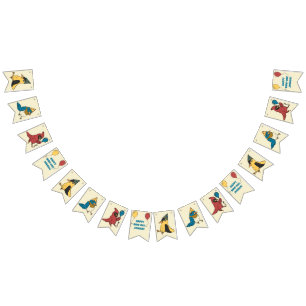 Bandeirinha Feliz Dia de Pássaro Pássaros Cartoon Ameaçaram An