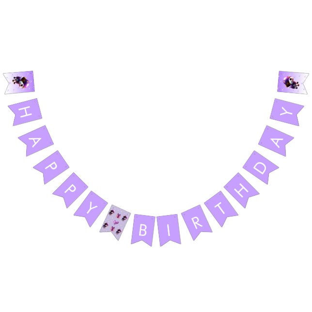 Bandeirinha Feliz Festa de Aniversário para Crianças Cachorosa (Todos)