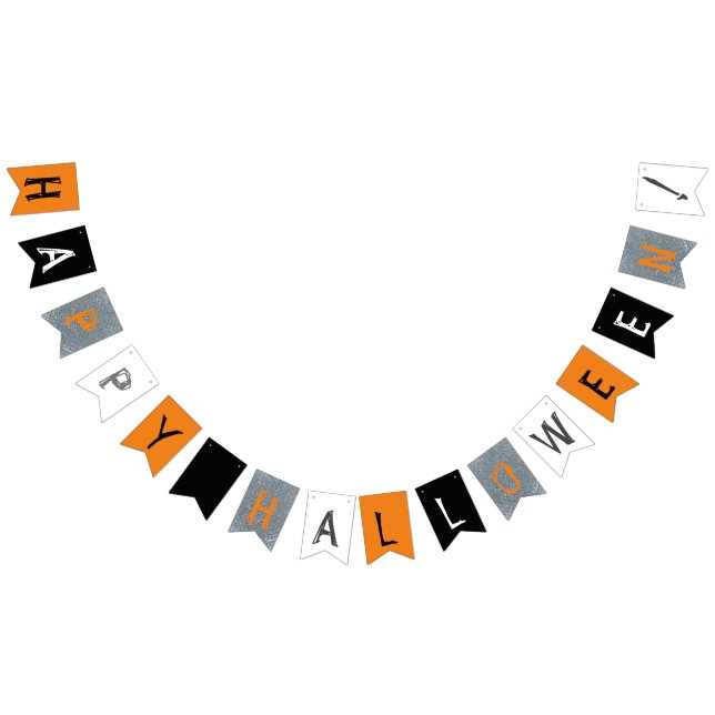 Bandeirinha Feliz Halloween em cores de Halloween (Todos)