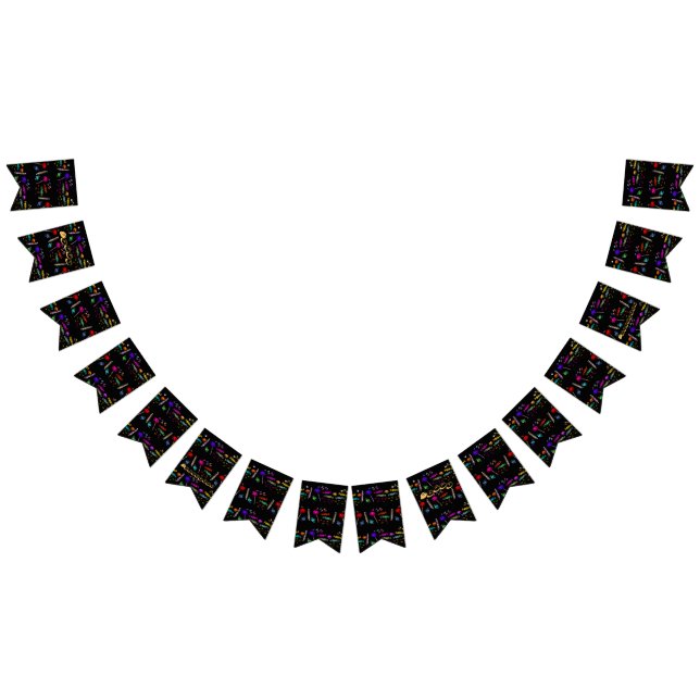 Bandeirinha Feliz Halloween Lollipops e Padrões Negros de Cand (Todos)