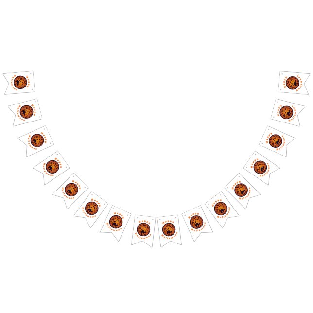 Bandeirinha Feliz lanterna do Halloween aranhas e morcegos neg (Todos)