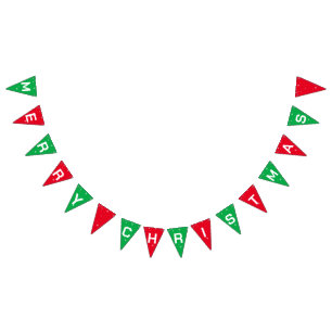 Bandeirinha Feliz Natal Engraçado Feriado Vermelho e Verde
