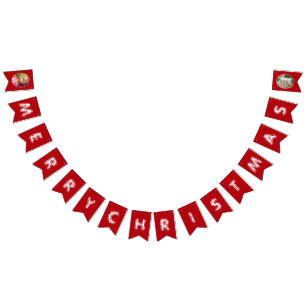 Bandeirinha Feliz Natal Filha Vermelha E Branca Foto