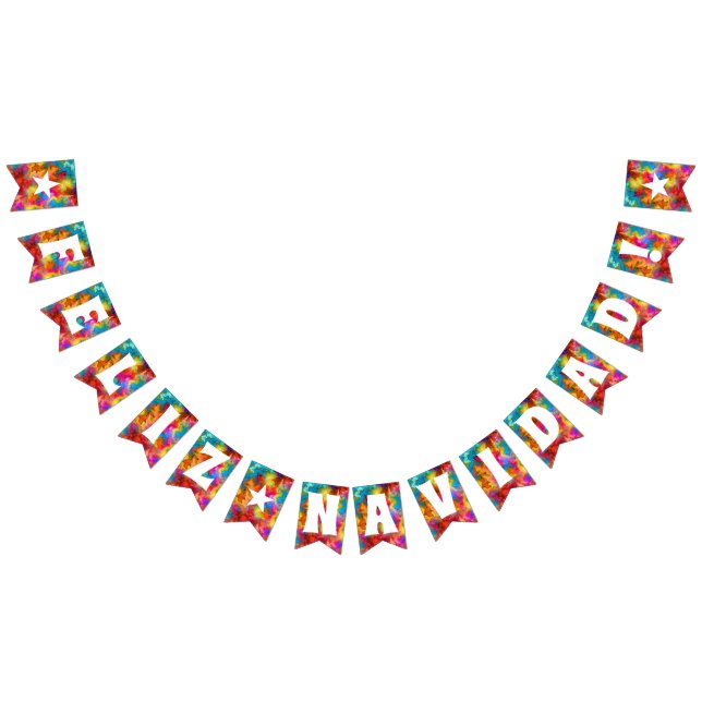 BANDEIRINHA FELIZ NATAL NATAL COLORIDO ARCO-ÍRIS  (Todos)