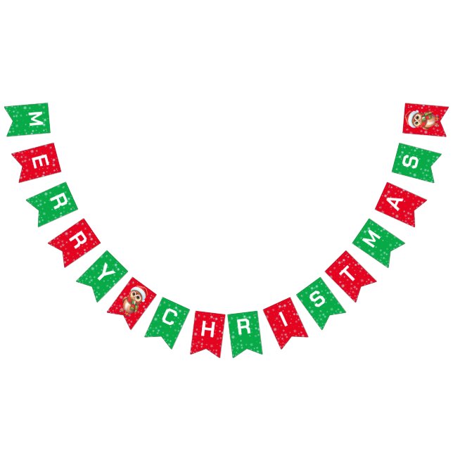 Bandeirinha Feliz Natal Papais noeis de coruja Feriado (Todos)