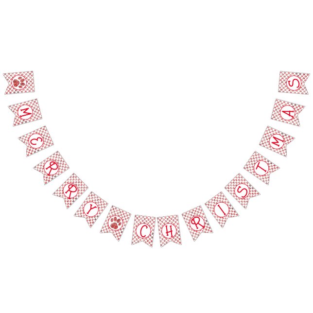 Bandeirinha Feliz Natal Red Paw Silhout com 2 imagens (Todos)