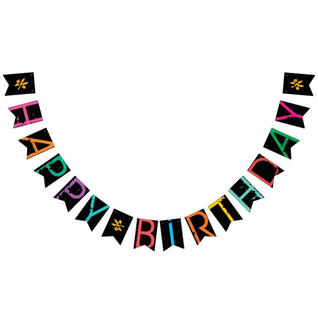 Bandeirinha FELIZ Texto de Efeito de Splatter de Pintura de AN (Todos)