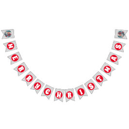 Bandeirinha Feriado Vermelho de Natal do Papai Noel 3D