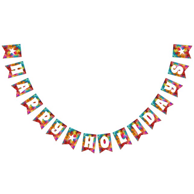 BANDEIRINHA FÉRIAS FELIZES ARCO-ÍRIS COLORIDO   (Todos)