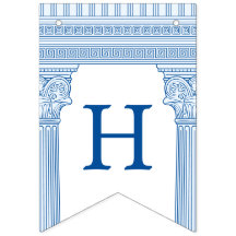 Festa de 50 anos com templo grego de cor personali