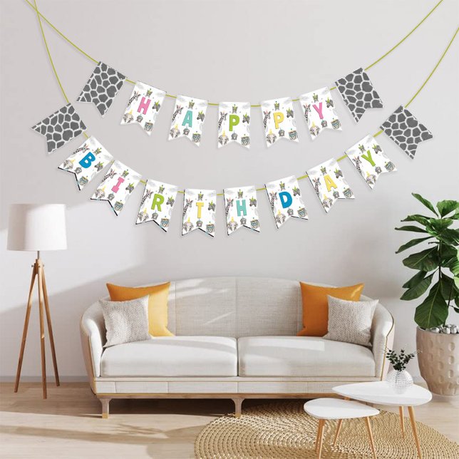 Bandeirinha Festa de Animais | Aves Selvagens (Animals Party Bunting Flags )