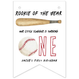 Bandeirinha Festa de Aniversário de 1 ano Rookie of the Year B