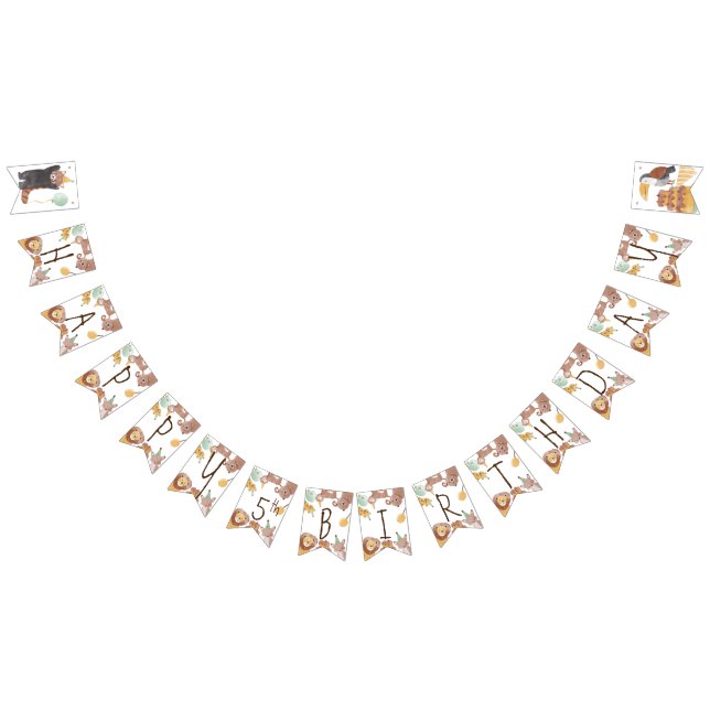 Bandeirinha Festa de aniversário de animais de festa (Todos)