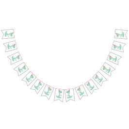 Bandeirinha Festa de aniversário de Bebê de Cartoon Bonito Din