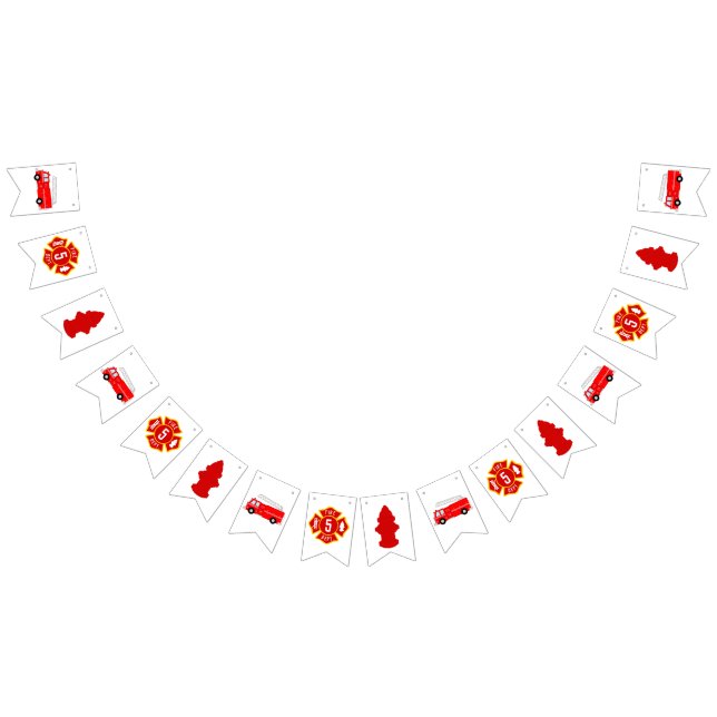 Bandeirinha Festa de aniversário de Caminhão de Fogo (Todos)