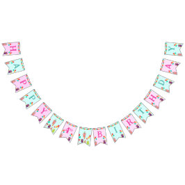 Bandeirinha Festa de aniversário de diversão de um monstro bon