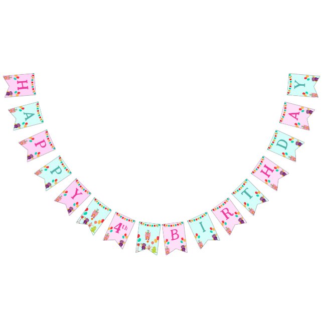 Bandeirinha Festa de aniversário de diversão de um monstro bon (Todos)