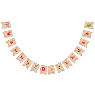 Bandeirinha Festa de aniversário de diversão do mapa do tesour