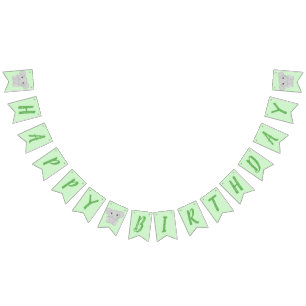 Bandeirinha Festa de aniversário de Elefante Verde