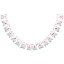 Bandeirinha Festa de aniversário de Fantasia Princesa Rosa