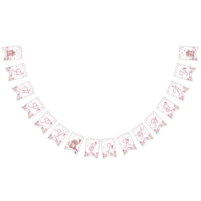 Bandeirinha Festa de aniversário de Floresta Encantada Fada (Todos)