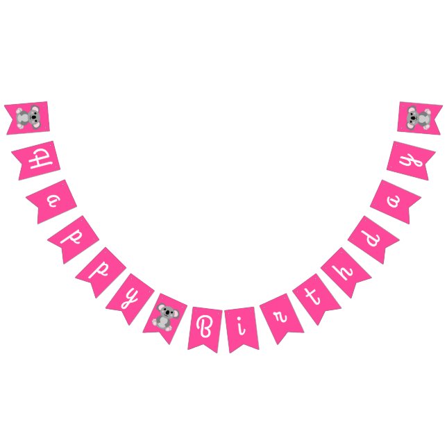 Bandeirinha Festa de aniversário de Koala Bear Cute Kid (Todos)