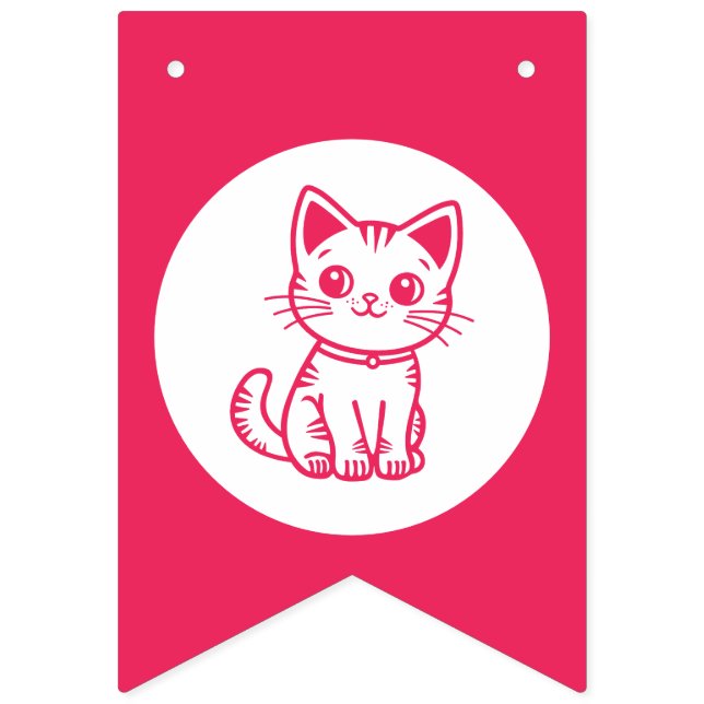 Bandeirinha Festa de aniversário de menina com kit de cores pe (Décima sexta bandeira)