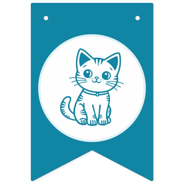 Bandeirinha Festa de aniversário de menino com cores personali (Sétima bandeira)