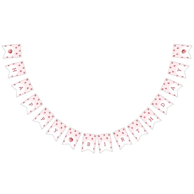 Bandeirinha Festa de aniversário de morango (Todos)