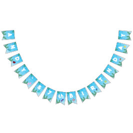 Bandeirinha Festa de aniversário de Piscina decorativa