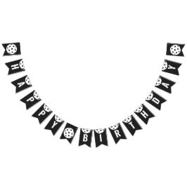 Bandeirinha Festa de aniversário de Tema Preto do Pickleball d