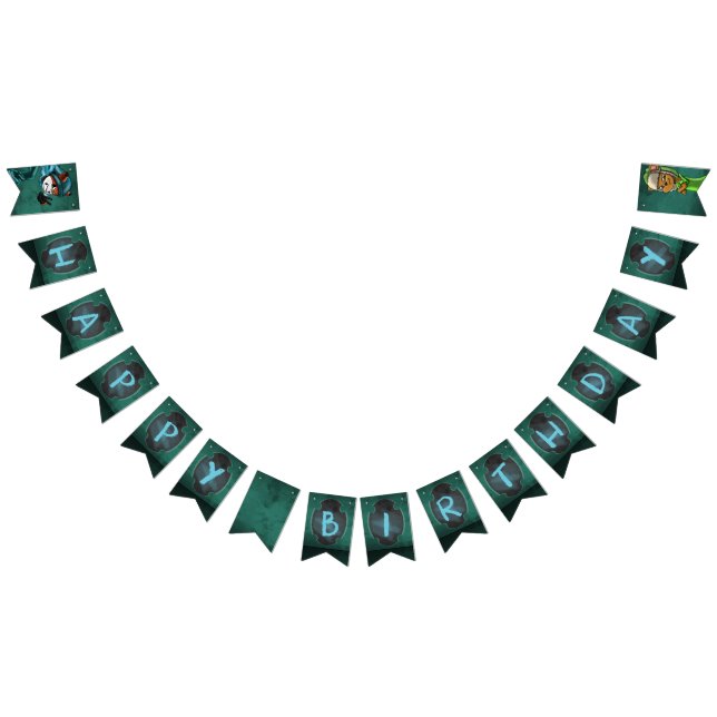 Bandeirinha Festa de aniversário de Urso e Raposa (Todos)