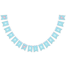 Bandeirinha Festa de aniversário do Axolotl, cor-de-rosa, cúbi