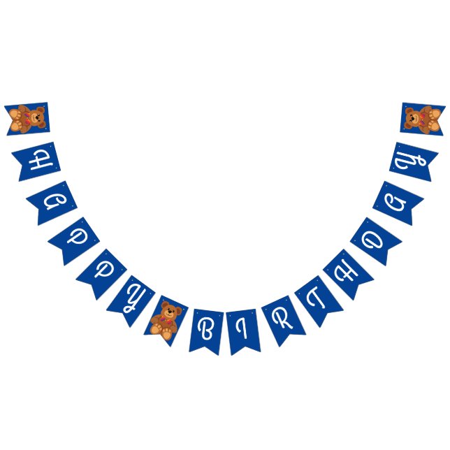 Bandeirinha Festa de aniversário do Bear Arco-Íris Cute Kid (Todos)