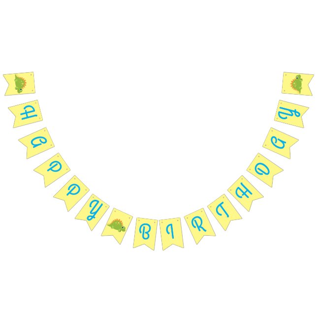 Bandeirinha Festa de aniversário do Dinossauro do Stegossauro (Todos)