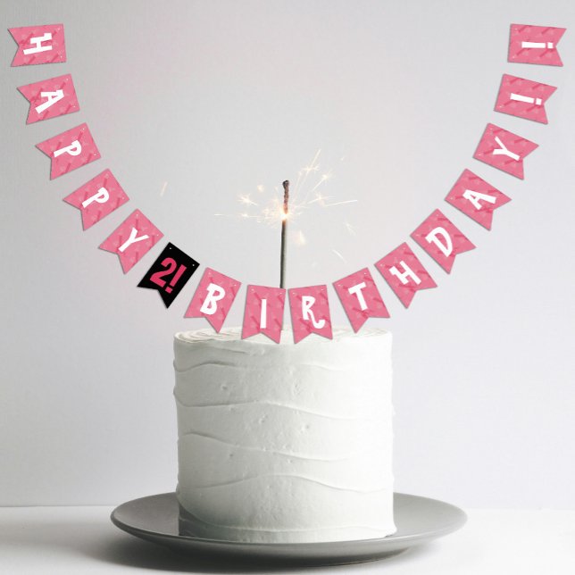 Bandeirinha Festa de aniversário do tempo das bruxas e engraça (Funny and pink Halloween themed birthday party Bunting Flags
)