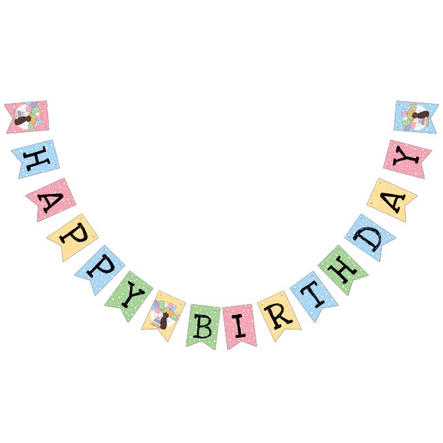 Bandeirinha Festa de Aniversário Feliz de Chocolate Brown Auss (Todos)