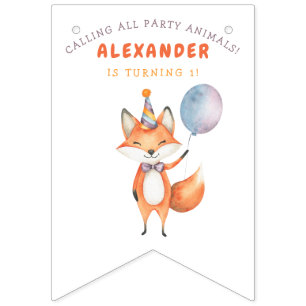 Bandeirinha Festa de Aniversário Fox Kids