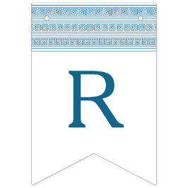 Bandeirinha Festa de aniversário Grego Azul Toga com Elementos