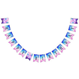 Bandeirinha Festa de aniversário mágica do Unicórnio